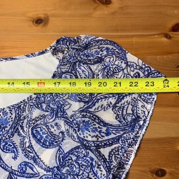 Tamara H Office Top, Blue & White, Flowing, Airy - Picture 5 of 9